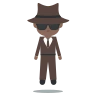 Person In Suit Levitating: Dark Skin Tone Emoji 🕴🏿 image - EmojiTwo style