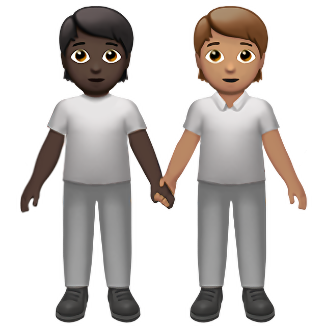 People Holding Hands: Dark Skin Tone, Medium Skin Tone