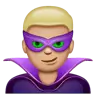 Man Supervillain: Medium-Light Skin Tone Emoji 🦹🏼‍♂️ image - WhatsApp style