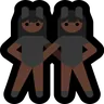 People With Bunny Ears: Dark Skin Tone Emoji 👯🏿 image - Microsoft Windows 10 Segoe UI Emoji style