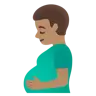 Pregnant Man: Medium Skin Tone Emoji 🫃🏽 image - Google Noto Color style