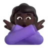 Woman Gesturing No: Dark Skin Tone Emoji 🙅🏿‍♀️ image - Microsoft 3D Fluent style