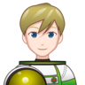 Man Astronaut: Light Skin Tone Emoji 👨🏻‍🚀 image - Emojidex style