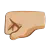 Left-Facing Fist: Medium-Light Skin Tone