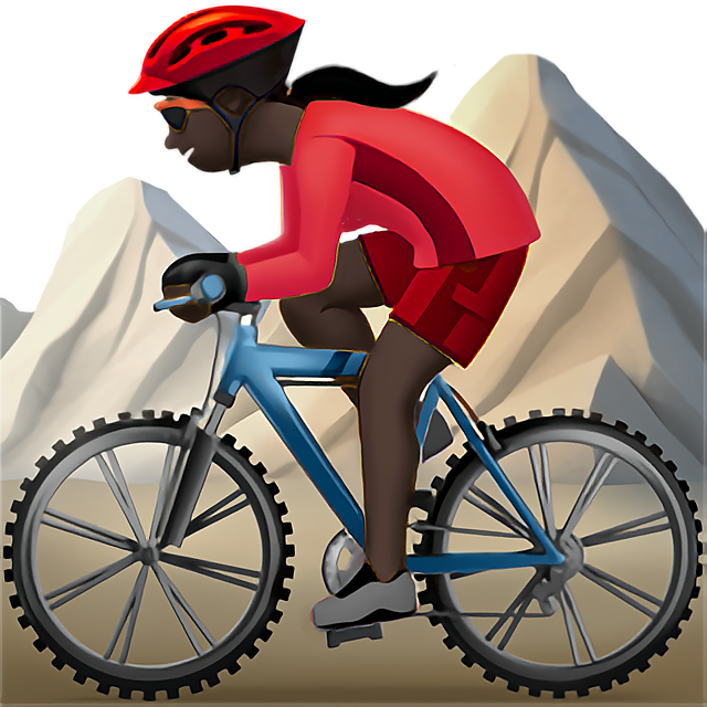 Woman Mountain Biking: Dark Skin Tone