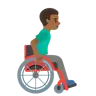 Man In Manual Wheelchair Facing Right: Medium-Dark Skin Tone Emoji 👨🏾‍🦽‍➡️ image - Google Noto Color style