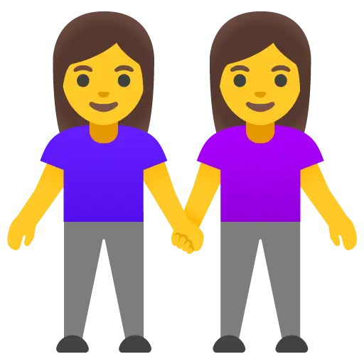 手を繋いでいる2人の女性