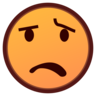 Emoji Szomorú arc 😧 image - Emojidex style