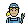 Woman Mechanic: Medium-Light Skin Tone Emoji 👩🏼‍🔧 image - OpenMoji style