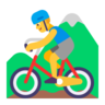Man Mountain Biking Emoji 🚵‍♂️ image - Microsoft Classic 2D style