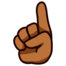 Index Pointing Up: Medium-Dark Skin Tone Emoji ☝🏾 image - Emojidex style