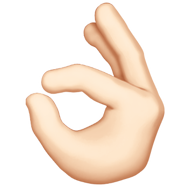 Ok Hand: Light Skin Tone
