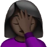 Woman Facepalming: Dark Skin Tone Emoji 🤦🏿‍♀️ image - Apple style