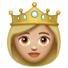 Princess: Medium-Light Skin Tone Emoji 👸🏼 image - WhatsApp style