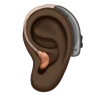 Ear With Hearing Aid: Dark Skin Tone Emoji 🦻🏿 image - Huawei Harmony OS style