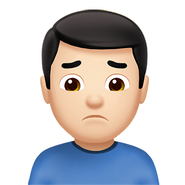 Man Frowning: Light Skin Tone