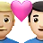 Couple With Heart: Man, Man, Medium-Light Skin Tone, Light Skin Tone