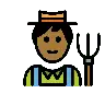 Farmer: Medium-Dark Skin Tone Emoji 🧑🏾‍🌾 image - OpenMoji style