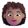 Woman: Medium Skin Tone, Curly Hair Emoji 👩🏽‍🦱 image - Microsoft 3D Fluent style