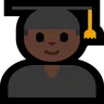 Man Student: Dark Skin Tone Emoji 👨🏿‍🎓 image - Microsoft Windows 10 Segoe UI Emoji style