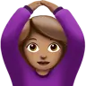 Woman Gesturing Ok: Medium Skin Tone Emoji 🙆🏽‍♀️ image - Apple style