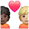Couple With Heart: Person, Person, Medium-Light Skin Tone, Dark Skin Tone Emoji 🧑🏼‍❤️‍🧑🏿 image - Samsung style