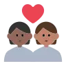 Couple With Heart: Person, Person, Medium-Dark Skin Tone, Medium Skin Tone Emoji 🧑🏾‍❤️‍🧑🏽 image - Tossface style