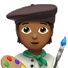 Artist: Medium-Dark Skin Tone Emoji 🧑🏾‍🎨 image - Apple style