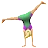 Woman Cartwheeling: Medium-Light Skin Tone