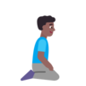 Man Kneeling Facing Right: Medium-Dark Skin Tone Emoji 🧎🏾‍♂️‍➡️ image - Microsoft Classic 2D style