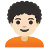 Person: Light Skin Tone, Curly Hair Emoji 🧑🏻‍🦱 image - Google Noto Color style