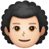 Man: Light Skin Tone, Curly Hair Emoji 👨🏻‍🦱 image - Samsung style