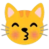 จูบหน้าแมวด้วยดวงตาที่ปิด Emoji 😽 image - Google Noto Color Animated style