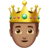 Prince: Medium Skin Tone Emoji 🤴🏽 image - Apple style