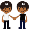 Men Holding Hands: Medium-Dark Skin Tone Emoji 👬🏾 image - Emojidex style