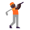Person Golfing: Dark Skin Tone Emoji 🏌🏿 image - Microsoft Classic 2D style