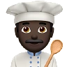 Man Cook: Dark Skin Tone Emoji 👨🏿‍🍳 image - Apple style
