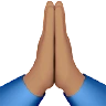 Folded Hands: Medium Skin Tone Emoji 🙏🏽 image - Apple style