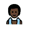 Man In Steamy Room: Dark Skin Tone Emoji 🧖🏿‍♂️ image - OpenMoji style