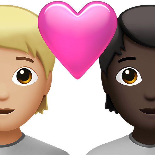 Couple With Heart: Person, Person, Medium-Light Skin Tone, Dark Skin Tone