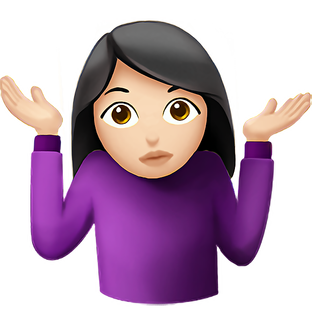Woman Shrugging: Light Skin Tone