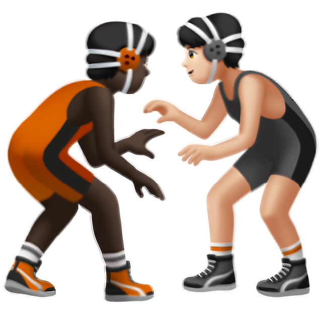 People Wrestling: Dark Skin Tone, Light Skin Tone