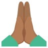 Folded Hands: Medium-Dark Skin Tone Emoji 🙏🏾 image - EmojiTwo style