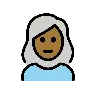 Woman: Medium-Dark Skin Tone, White Hair Emoji 👩🏾‍🦳 image - OpenMoji style