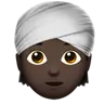 Person Wearing Turban: Dark Skin Tone Emoji 👳🏿 image - Apple style