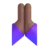 Folded Hands: Medium-Dark Skin Tone Emoji 🙏🏾 image - Microsoft 3D Fluent style