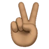 Victory Hand: Medium Skin Tone Emoji ✌🏽 image - Huawei Harmony OS style