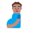 Pregnant Man: Medium Skin Tone Emoji 🫃🏽 image - Microsoft Classic 2D style