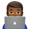 Man Technologist: Medium-Dark Skin Tone Emoji 👨🏾‍💻 image - Apple style