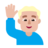 Man Raising Hand: Medium-Light Skin Tone